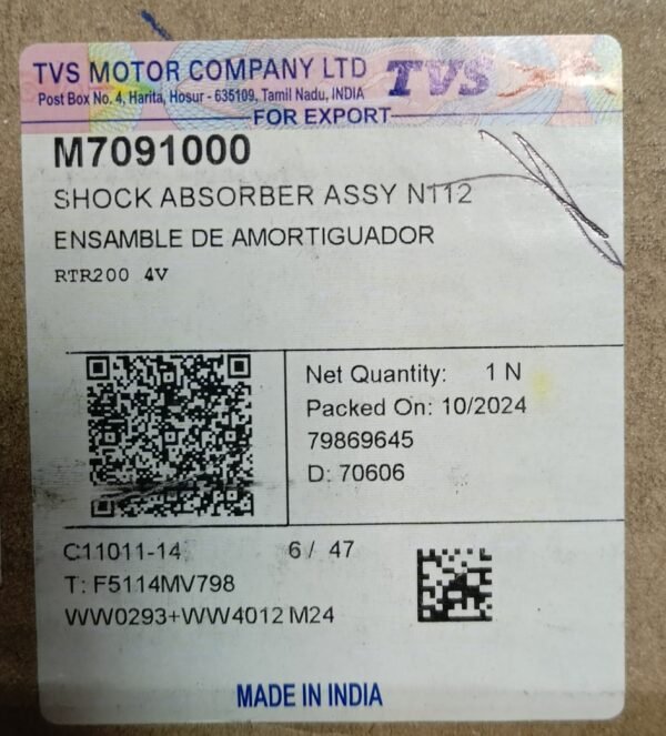 M7091000 - AMORTIGUADOR TRASERO TVS MONOSHOCK ORIGINAL - Imagen 2