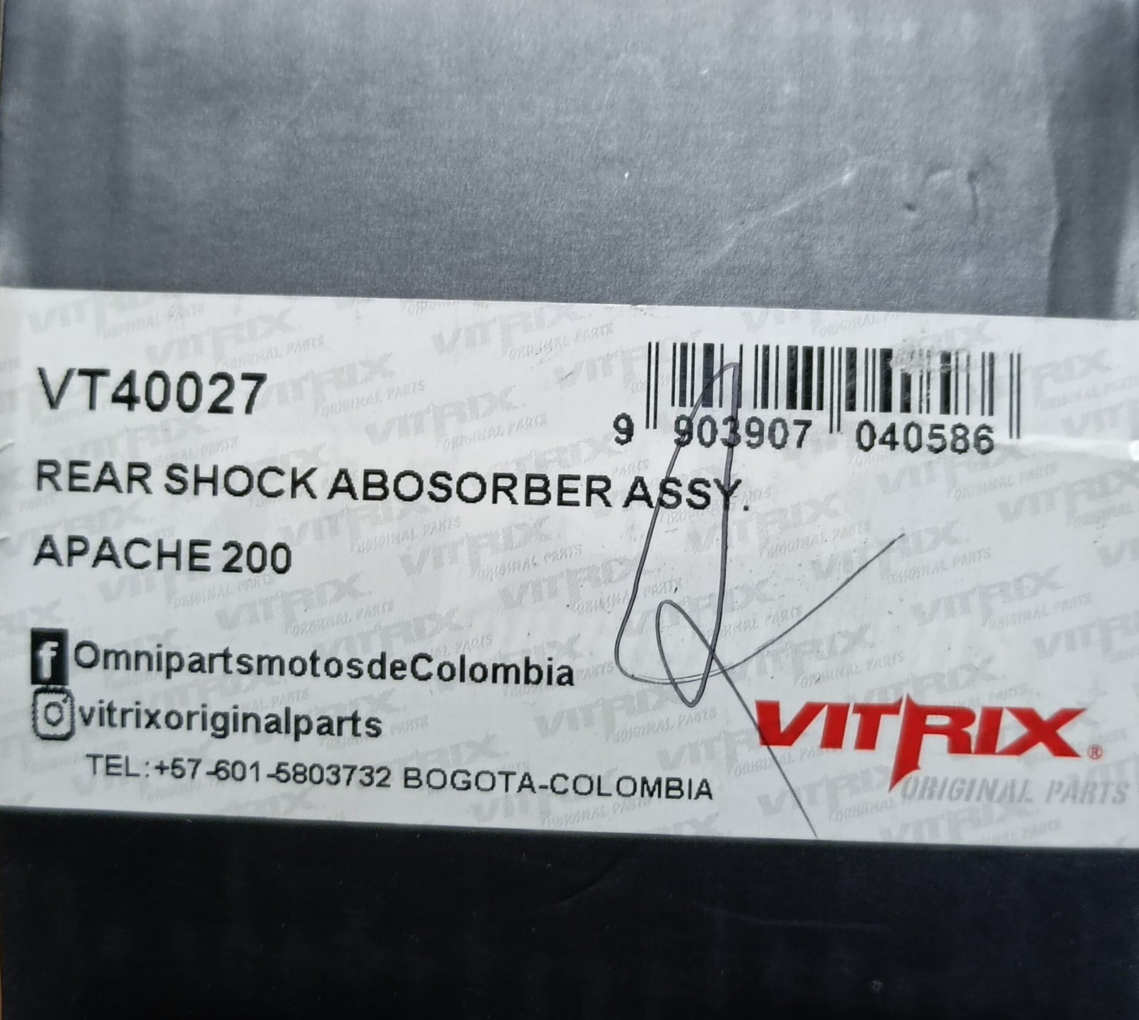 VT40027 - AMORTIGUADOR TRASERO TVS MONOSHOCK VITRIX GENERICO - Imagen 2